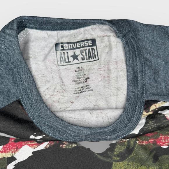 Converse x Futura Placeholder 1 Tee Small Black Camo Raglan SleeveStreetwear - Picture 3 of 5